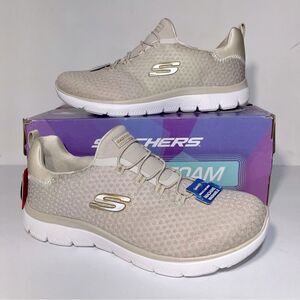 Skechers Summits Glowing Iris Washable Mesh Bungee Wide Width Sneakers